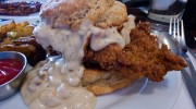Screen Door: Fried Chicken Cathead Biscuit Sandwich