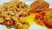 Chorizo and Chicken Risotto with Roasted Tomatoes